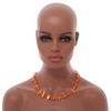 Avalaya Orange Sea Shell and Transparent Orange Glass Bead Necklace