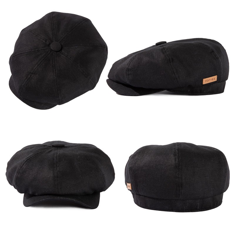 L/XL 100% Linen Big Extra Large Heads Men's 8 Panel