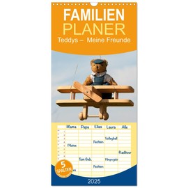 Family Planner 2025 - Teddies My Friends with 5 Columns (Wall Calendar, 21 cm x 45 cm) CALVENDO
