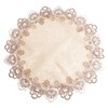 URROMA Round Linen Tablecloth Lace Trim Coffee Table Decoration Table