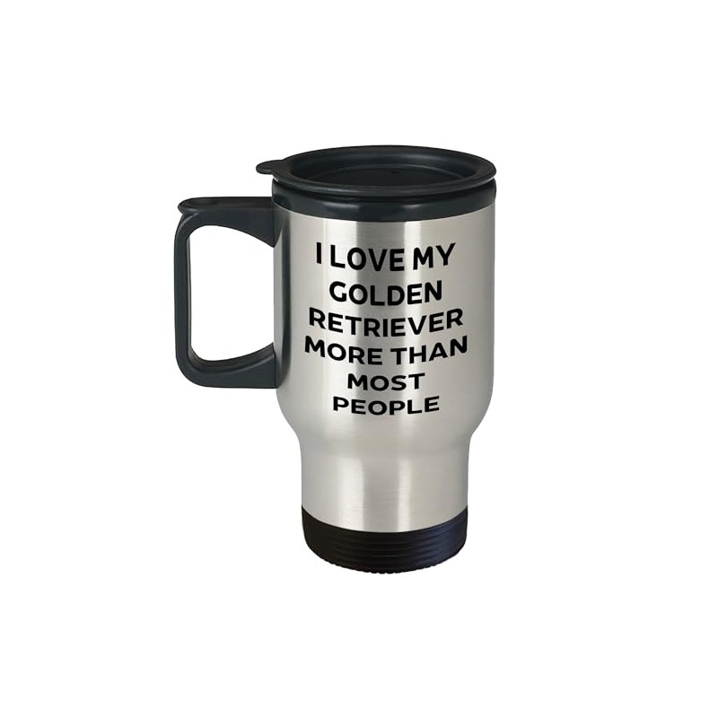 Golden Retriever Dog Lover's 14oz Funny Travel Mug: Gifts for