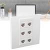 6 Port Cat 6 Ethernet Wall Plate Removable Female to