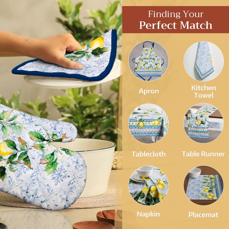 Maison d' Hermine 100% Cotton Oven Mitt & Pot Holder