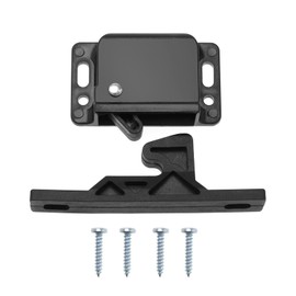 EMSea Cabinet Door Latch with 4 Screws RV Drawer Latches Caravan Door Bracket Accessories for Cabinets Sliding Doors Home Kitchen Black