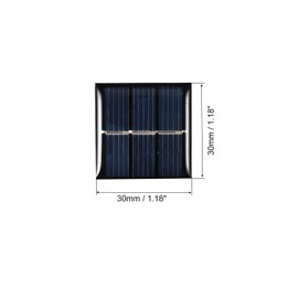 sourcing map Mini Solar Panel Cell 1.5V 60mA 0.09W 30mm x 30mm for DIY Electric Power Project Pack of 5