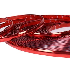 25Ft Width:1/4 inch[6mm] Automotive Car Exterior and Interior Molding Trim Universal Bumper Window Door Body Side Decorative Strip (Chrome Red)