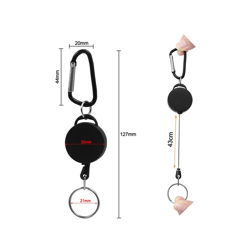 Roontin Retractable Badge Reels - Heavy Duty Extendable Key Chain