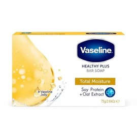 Jabón en Barra Vaseline Healthy Plus Total Moisture – Limpieza Profunda e Hidratación con Vaselina, Proteína de Soya, Extracto de Avena y Vitamina E - 75g