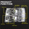 CNNELL LED DRL Headlight Assembly Compatible with 2007-2013 Chevy Silverado