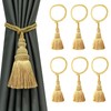Fenghuangwu 6 Pack Curtain Tie Backs Rope Tassels for Curtains