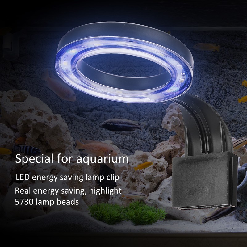 110‑240V Waterproof Aquarium Ring Clip Lamp LED Fish Tank Light