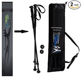 York Nordic Hiking & Walking Poles - Cushion Foam Hiking Grips - Lightweight, Adjustable, and Collapsible -2 Pieces Adjustable w/flip Locks, Detachable feet and Travel Bag (Grey/Black)