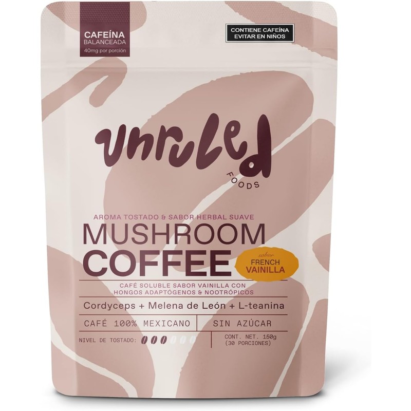 UNRULED - Mushroom Coffee Cafe con Hongos Adaptógenos Sabor Black