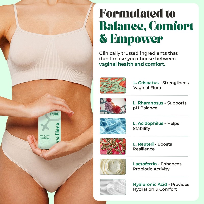 PURE WOMAN Pure Flora Vaginal Probiotic Suppository - 4 Strain