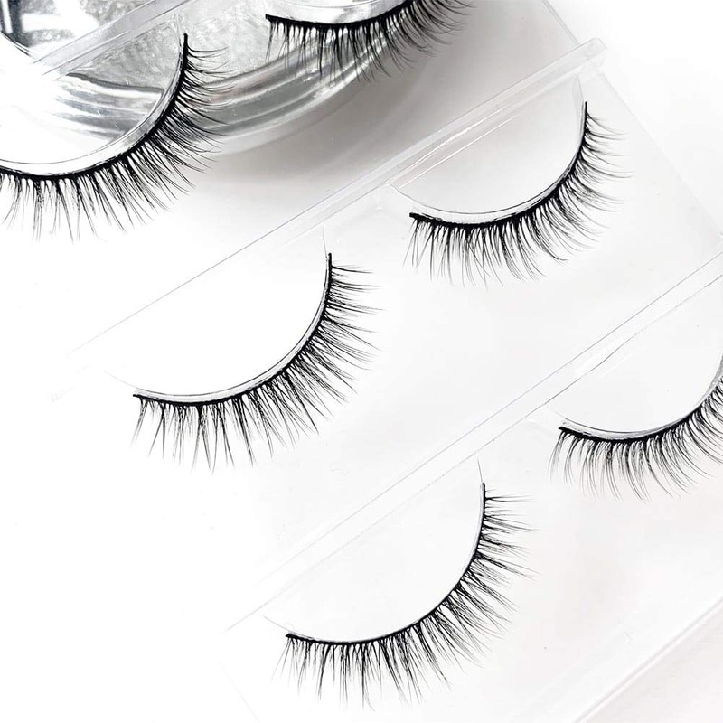 Musegetes 3D False Eyelashes, Popular, Natural Black Base, Soft Core,