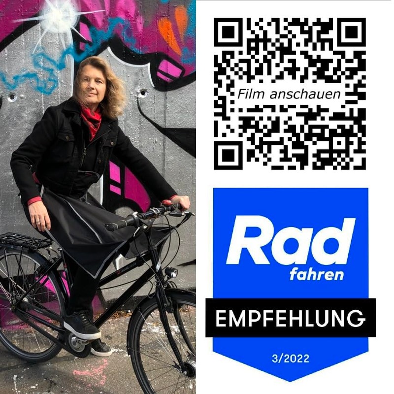 Drachenhaut 2-in-1 Cyclist Rain Cover (Black with Reflective Detail, Regular)