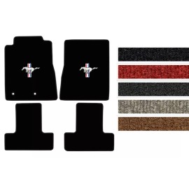 Auto Custom Carpets Inc. New! 2010-2014 Ford Mustang CARPET Floor Mats w/ Embroidered Pony Logo 4pc Color - FIRETHORN