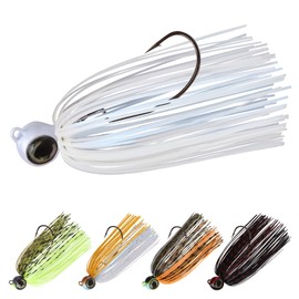TRUSCEND Swim Jig with Saltwater Resistant BKK Teflon Super Point Hook, Skirted Chattering/Vibrating Bass Fishing Jigs with Weed Guard, Weedless Fishing Lures Easy to Used in All Conditions D1