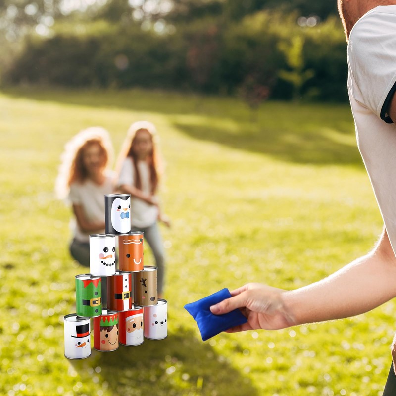Libima Christmas Can Toss Game 10 Tin Cans in 10