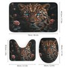 TOWINSFB 4Pcs Funny Leopard Rose Shower Curtain Sets, Bathroom Decor