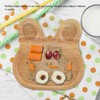 Wooden Plate Child Dessert Snacks Serving Tray Adorable Rabbit Wood