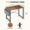 Computer Desk with Storage Bag, Metal Frame Study Table