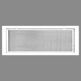 HVAC Premium 30'' x 6'' Cube Core Eggcrate Return Air Filter Grille for 1'' Filter - Aluminum - White [Outer Dimensions: 32.5'' x 8.5"]