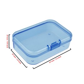 Goodma 30 Pieces Mini Rectangular Plastic Boxes Empty Storage Organizer Containers with Hinged Lids for Small Items and Other Craft Projects (65 x 45 x 20 mm, Blue)