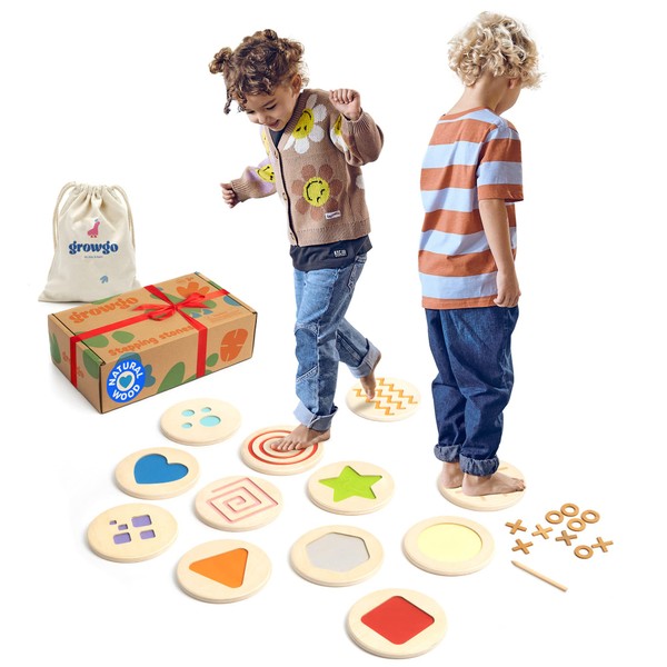 GROWGO Stepping Stones for Kids - Balance Stepping Stones, Kids Stepping Stones Balance, Toddler Stepping Stones Balance Stones, Sensory Stepping Stones, Floor is Lava Stepping Stones, Toddler Course