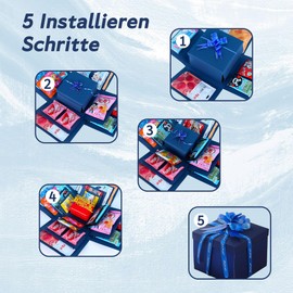 Surprise Box 5-Layer: Creative Explosion Box Birthday Surprise Box Gift Box Candy Surprise Box for Birthday Valentine's Day Gifts Wedding Anniversary Blue