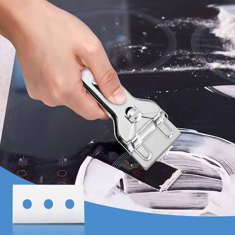 Pack of 100 Blades for Ceramic Hob Scraper, Double-Sided Scraper