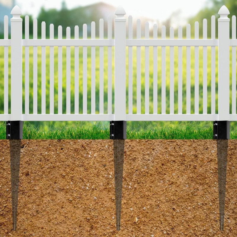 WIMART Fence Post Anchor 4''x4'', Heavy Duty Metal Fence Post