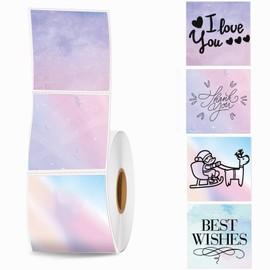 Joatuxul 2''2'' Square Thermal Sticker Labels, Self-Adhesive 2 Inch Direct Thermal Multi-Purpose Stickers for DIY Logo Design, Name Tag, QR Code - 500 Labels/1 Roll, Starry Sky