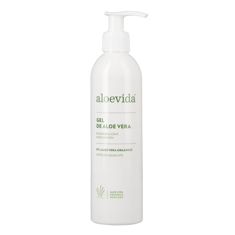 Aloevida gel de aloe vera, regeneracion y hidratacion, 98% ingredientes