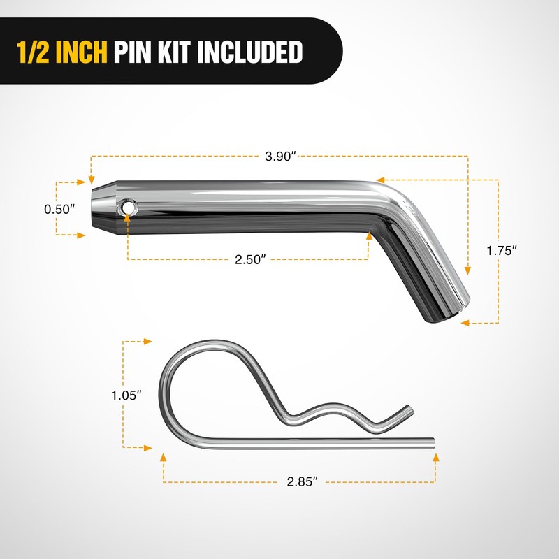 Nilight Trailer Hitch Ball Mount with 1/2" Hitch Pin Clip