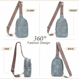 APHISON Sling Bag for Women Fanny Pack Crossbody Bags Trendy Small Backpack Chest Bags Travel Purse With Guitar Strap