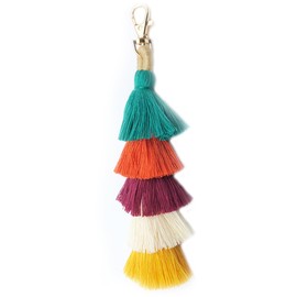 Unpafcxddyig Boho Pom Pom Tassel Keychain Colorful Ball Key Chain Pendant Car Bag Charm,style g2