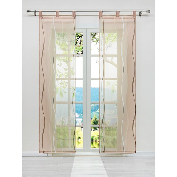 ESLIR Set of 2 Panel Curtains, Sliding Curtains, Voile Curtains