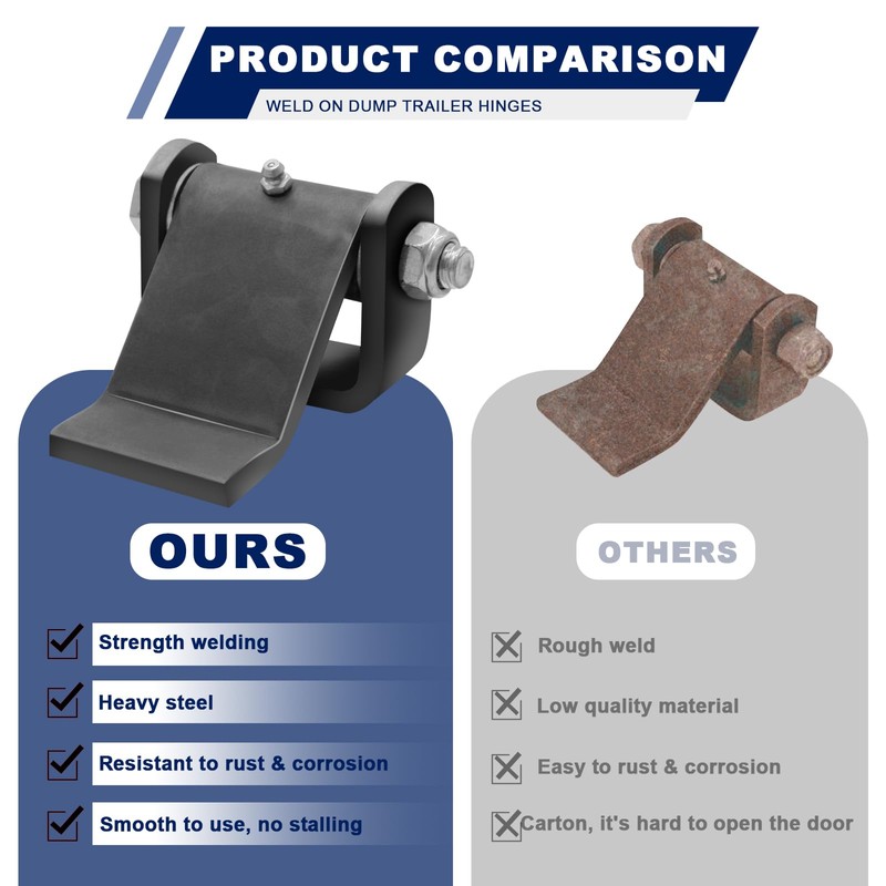 NAUTYKIKS 4 Pack Dump Trailer Hinges Weld On Heavy Duty