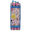 CARTOON 44 Pcs Multi Compartment Pencil Case with 3 Zippers