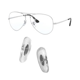 HiCycle2 Replacement for RB3025 Push-in Nose Pads Glasses Repair Kits,Bonus Lens Cloth 0.55/0.63inch (Silver-16mm)