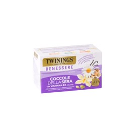 Twinings, Benessere Coccole della Sera, Infuso Aromatizzato alla Vaniglia con Camomilla Radice di Cicoria e Spezie, Infusi e Tisane, 1 Confezione da 18 Filtri