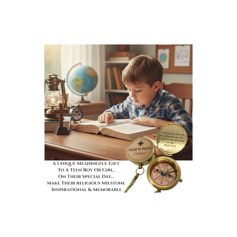 God's Path Compass – Communion & Confirmation Gift for Teenage