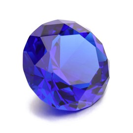 Yiasangly 60mm Crystal Glass Diamond Shaped Decoration, Crystal Diamond Paperweight Jewelry for Home Office Decor, Wedding Centerpieces Decoration, Valentine's Day Gift - Blue