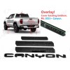 GMC OVERLAY 4PCS Gloss Black Door Rear Elevation Canyon Emblem