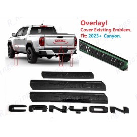 GMC OVERLAY 4PCS Gloss Black Door Rear Elevation Canyon Emblem Fit 2023+ GMC Canyon