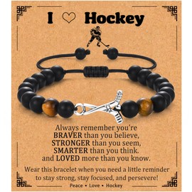 EPIRORA Hockey Gifts for Boys, Hockey Bracelet for Teen Boys 8-12, Graduation Christmas Stocking Stuffers Jewelry Gifts for Son Grandson Brother Nephew Friend Team Player
