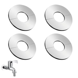 Set of 4 23 mm Rosettes Cover Water Clock Cover Rosette Stainless Steel Pipe Sleeves Heating Pipe Cover Split Pipe Cover Valve Cap Rosette for Taps, Pipes, Radiator Pipes