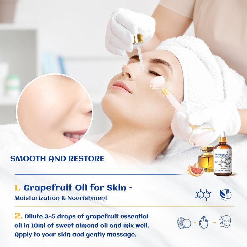 HIQILI Grapefruit Essential Oil,100% Pure Undiluted Premium - 3.38 Fl