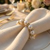 100-Pack Imitation Pearl Napkin Rings, Elegant Table Serviette Buckles, Delicate